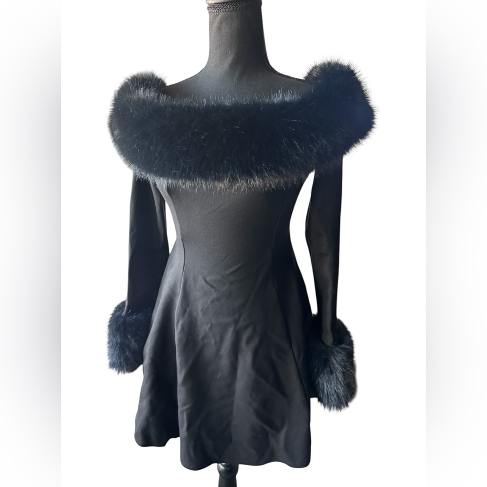 Selkie *unreleased style rare* Ice Rink Dress faux fur trim